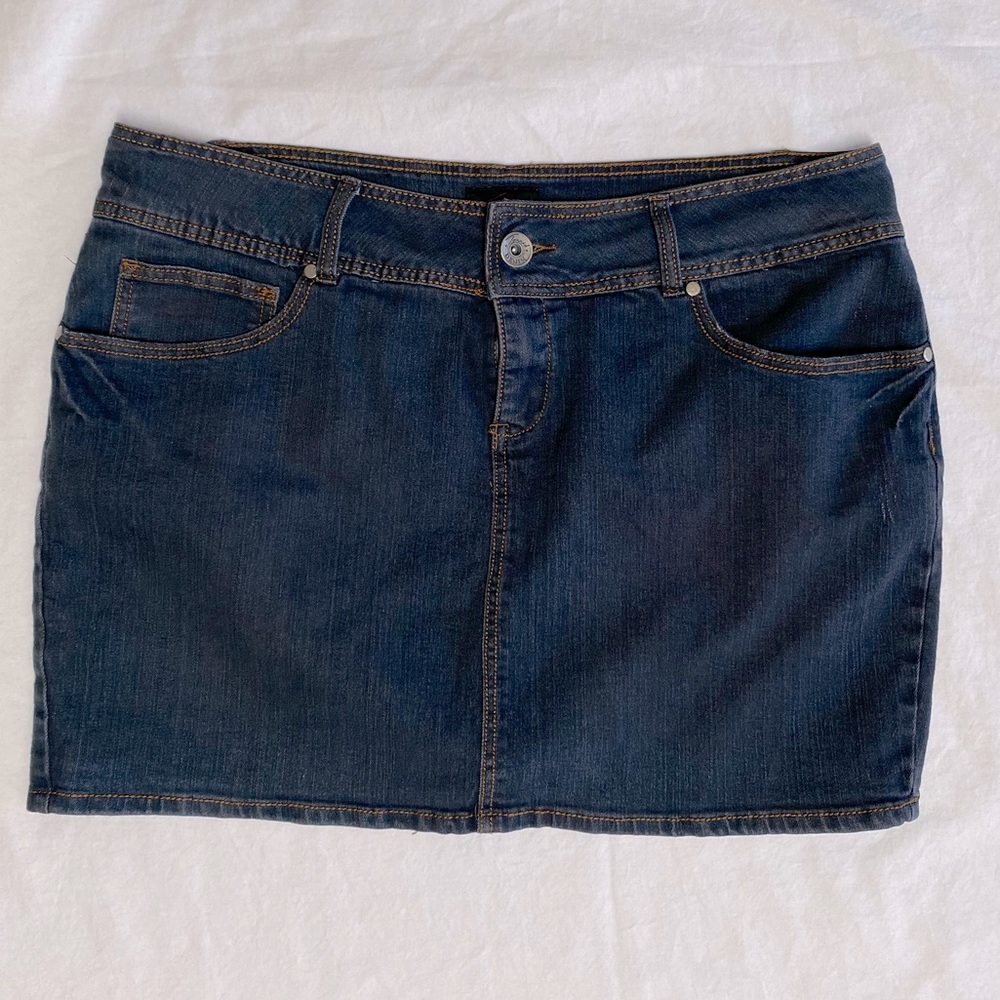 Dark Wash Denim Mini Skirt